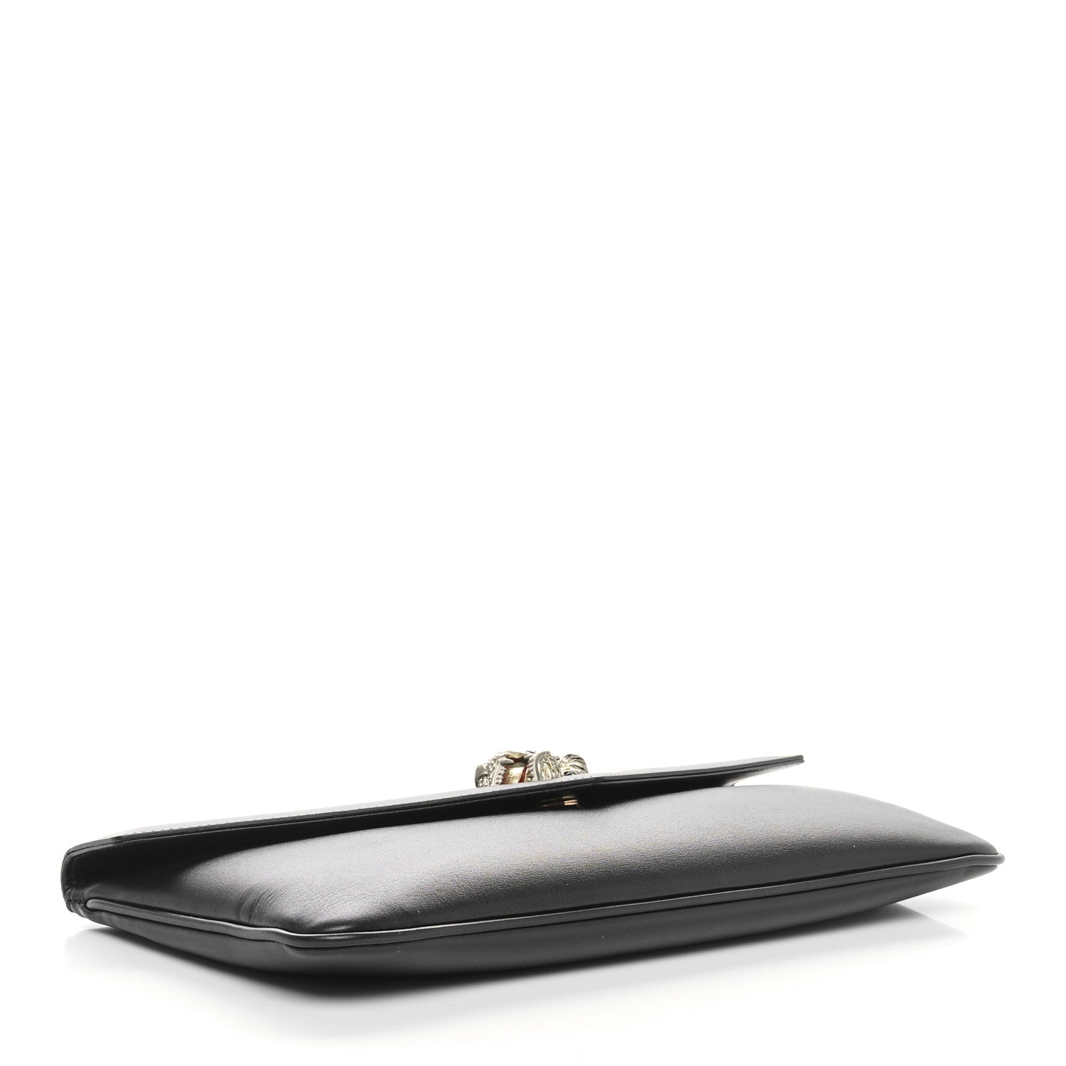 Gucci Calfskin Medium Rajah Broadway Envelope Clutch Black 2 of 10