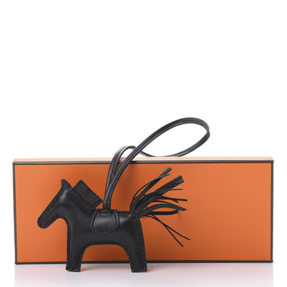 Hermes Milo Lambskin Grigri Rodeo Horse Bag Charm PM So Black 5 of 5