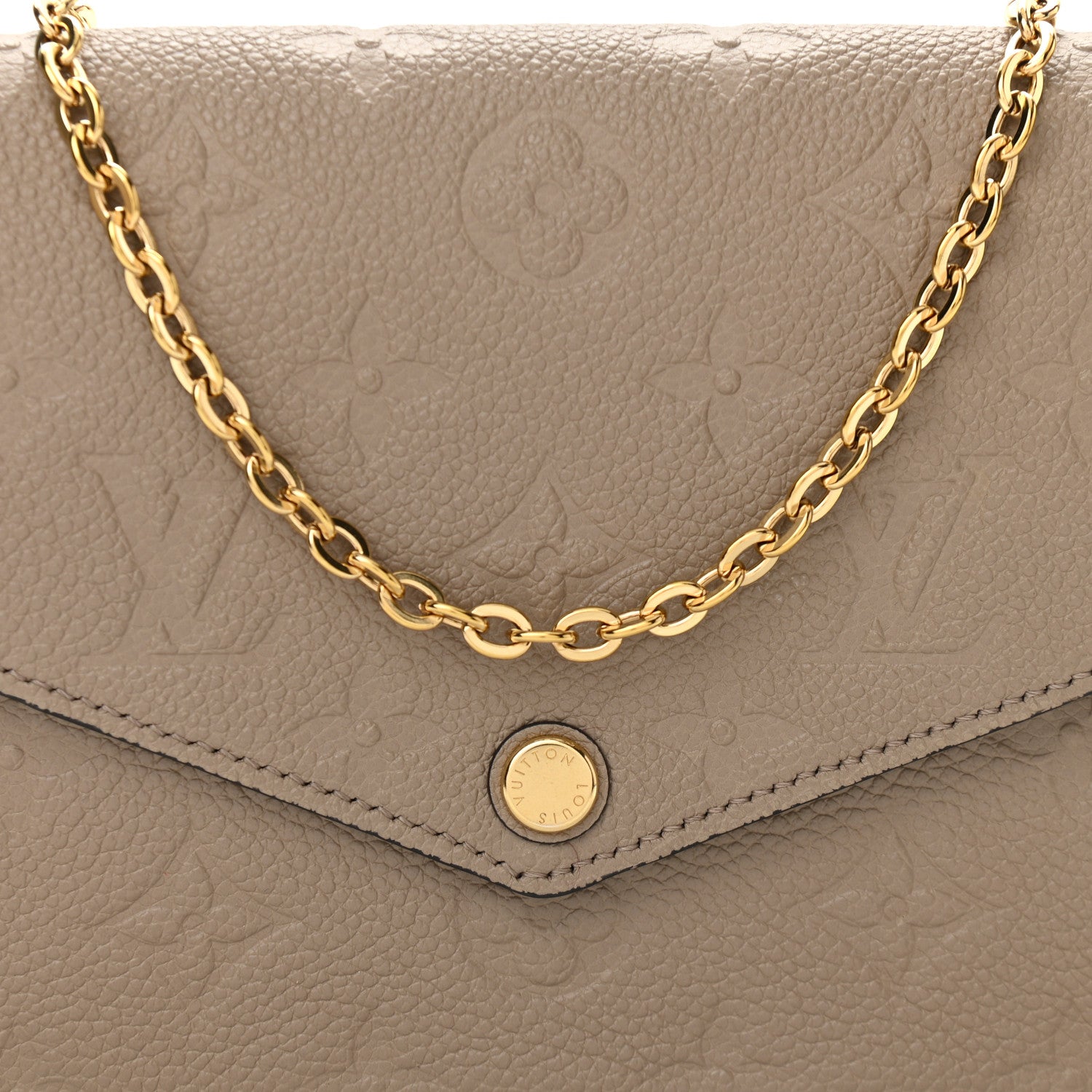 Louis Vuitton Empreinte Pochette Felicie Chain Wallet Tourterelle 8 of 10