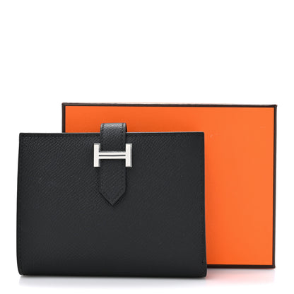 Hermes Epsom Bearn Compact Wallet Black 9 of 9