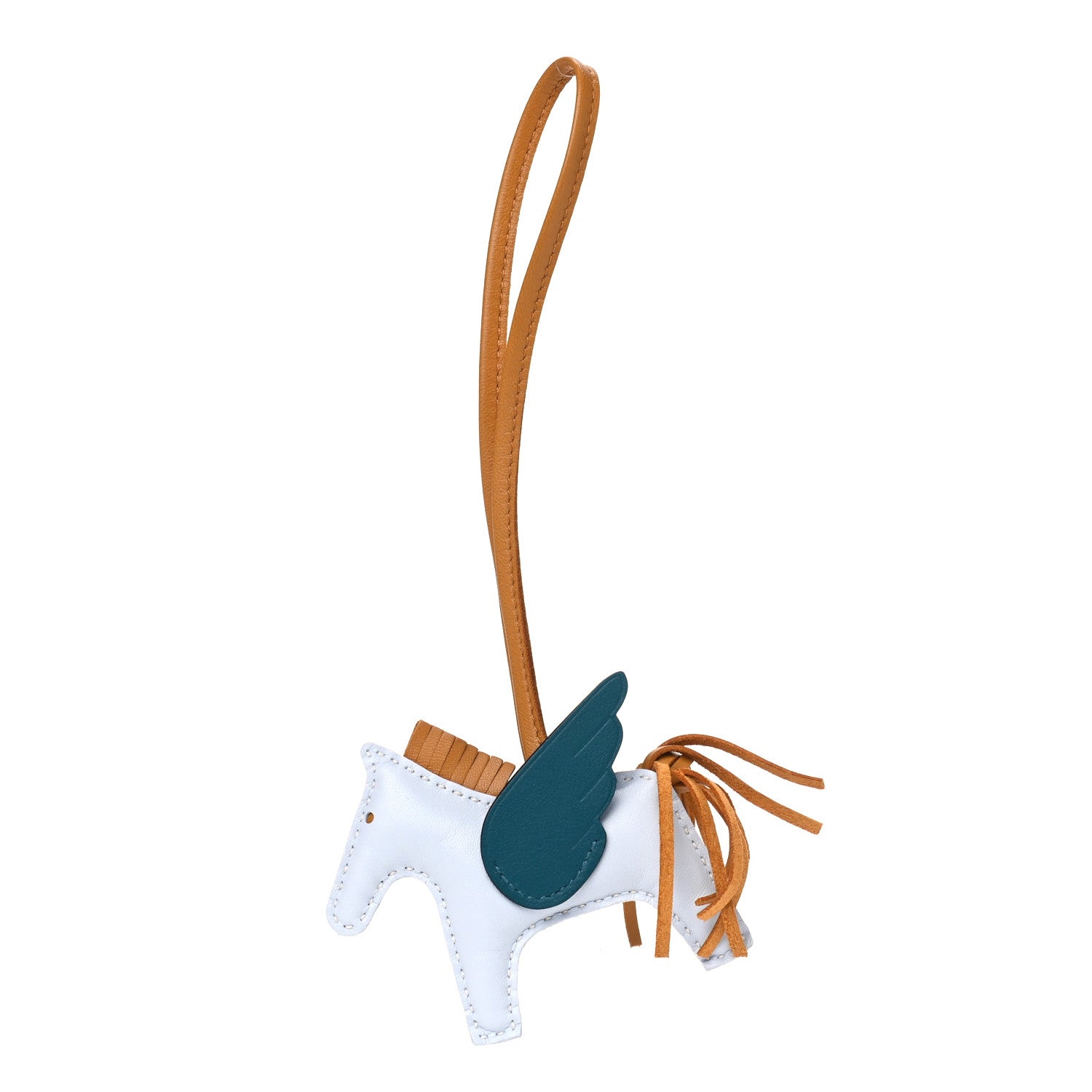 Hermes Milo Lambskin Grigri Rodeo Pegase Horse Bag Charm PM Bleu Brume Sesame Vert Bosphore 1 of 4