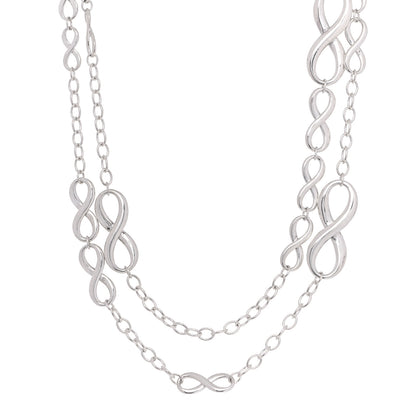 Tiffany Sterling Silver Wide Infinity Endless Necklace 1 of 5