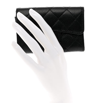 Chanel Caviar Quilted Flap Card Holder Wallet Black 2 of 9