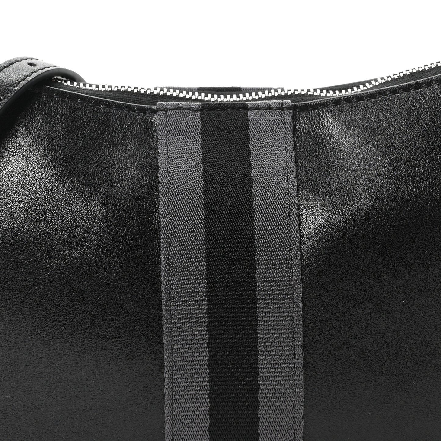 Calfskin Web Small Lunetta Crossbody Bag  Black