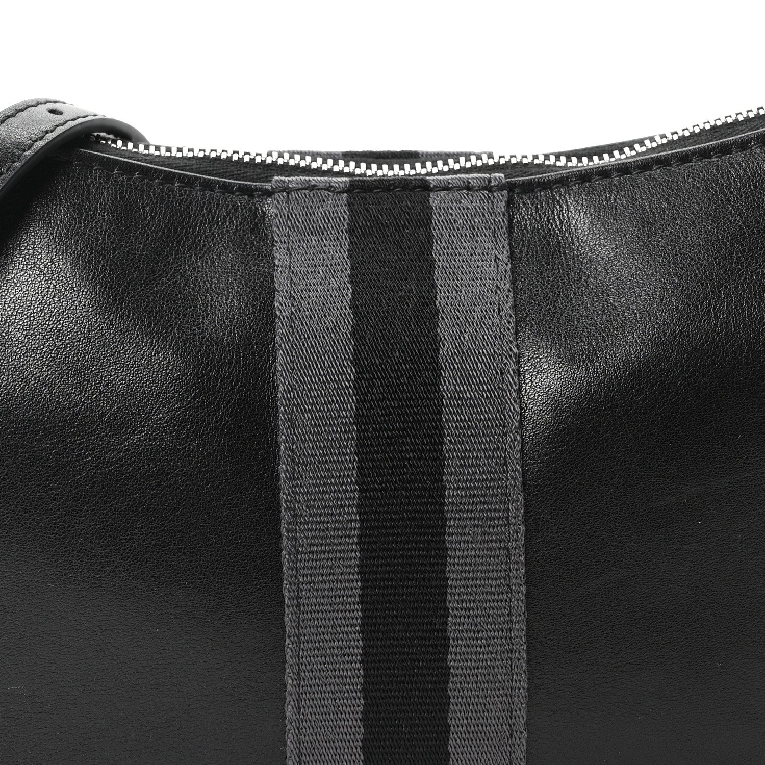 Gucci Calfskin Web Small Lunetta Crossbody Bag  Black 7 of 9