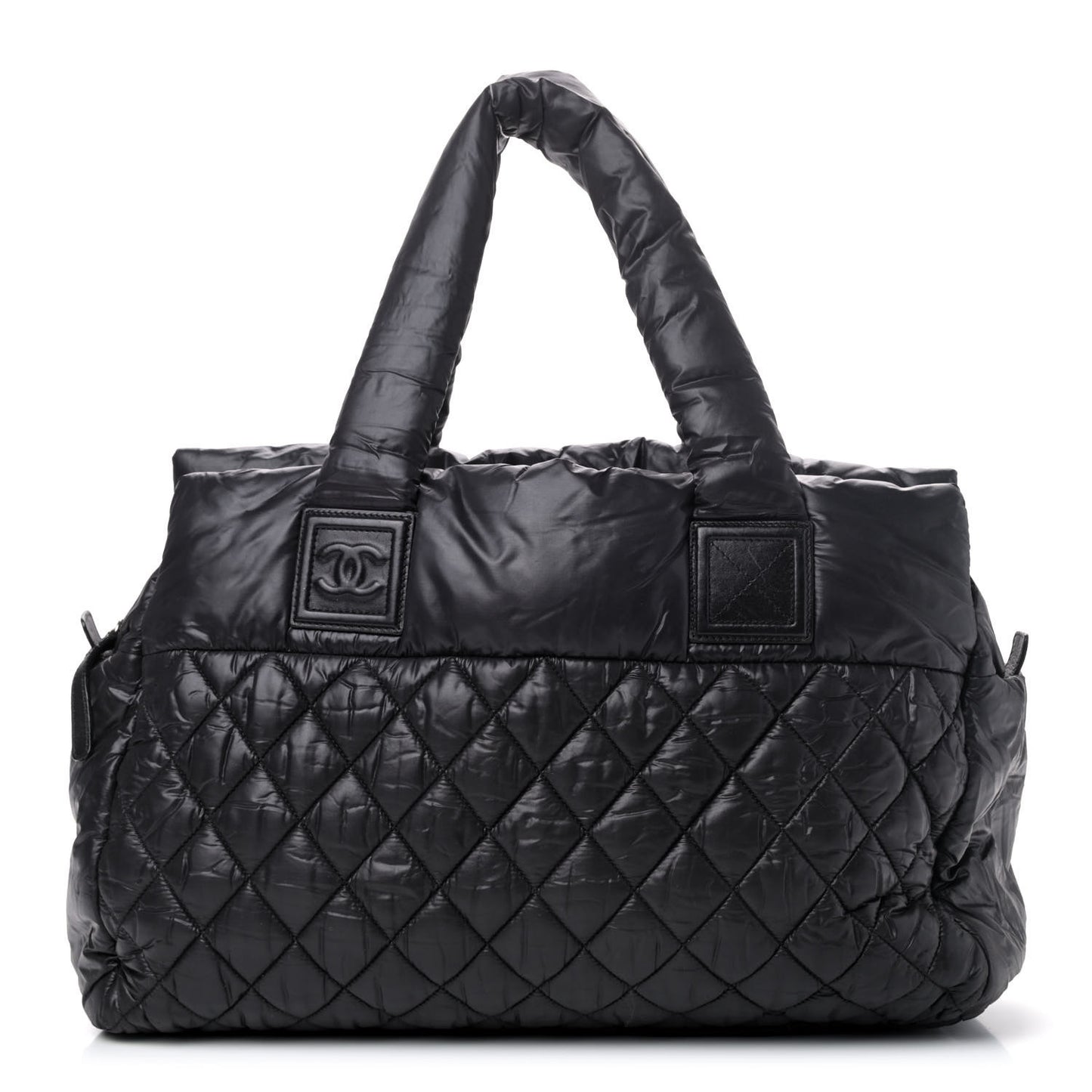 Nylon Quilted Large Coco Cocoon Tote Black