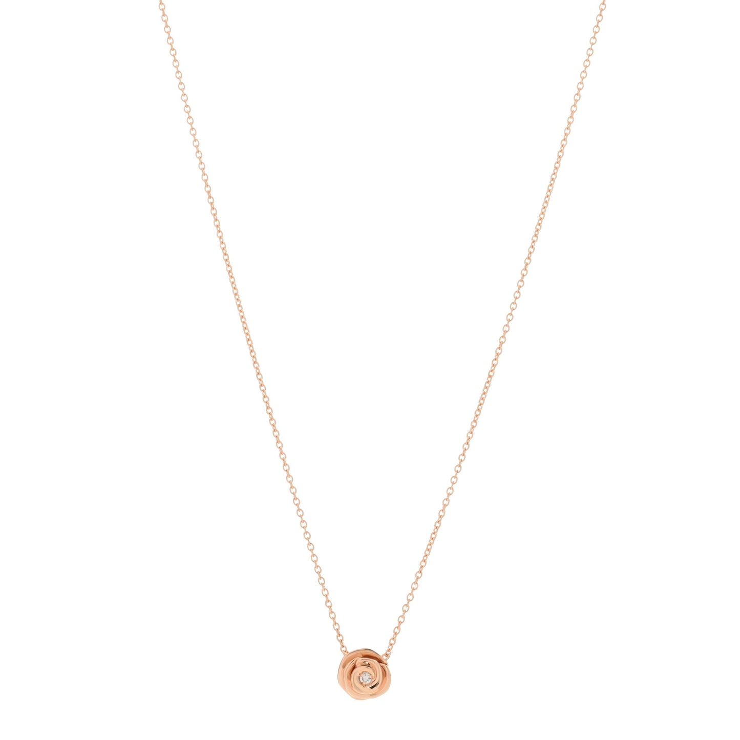 18K Rose Gold Diamond Small Rose Couture Necklace
