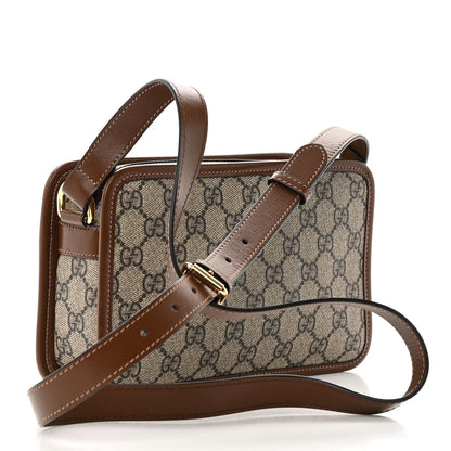 Gucci GG Supreme Monogram Azalea Calfskin Mini Retro Interlocking G Shoulder Bag Beige Ebony Brown Sugar 3 of 11