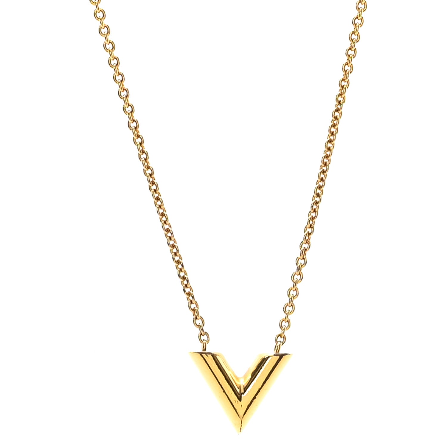 Louis Vuitton Essential V Necklace Gold 1 of 5