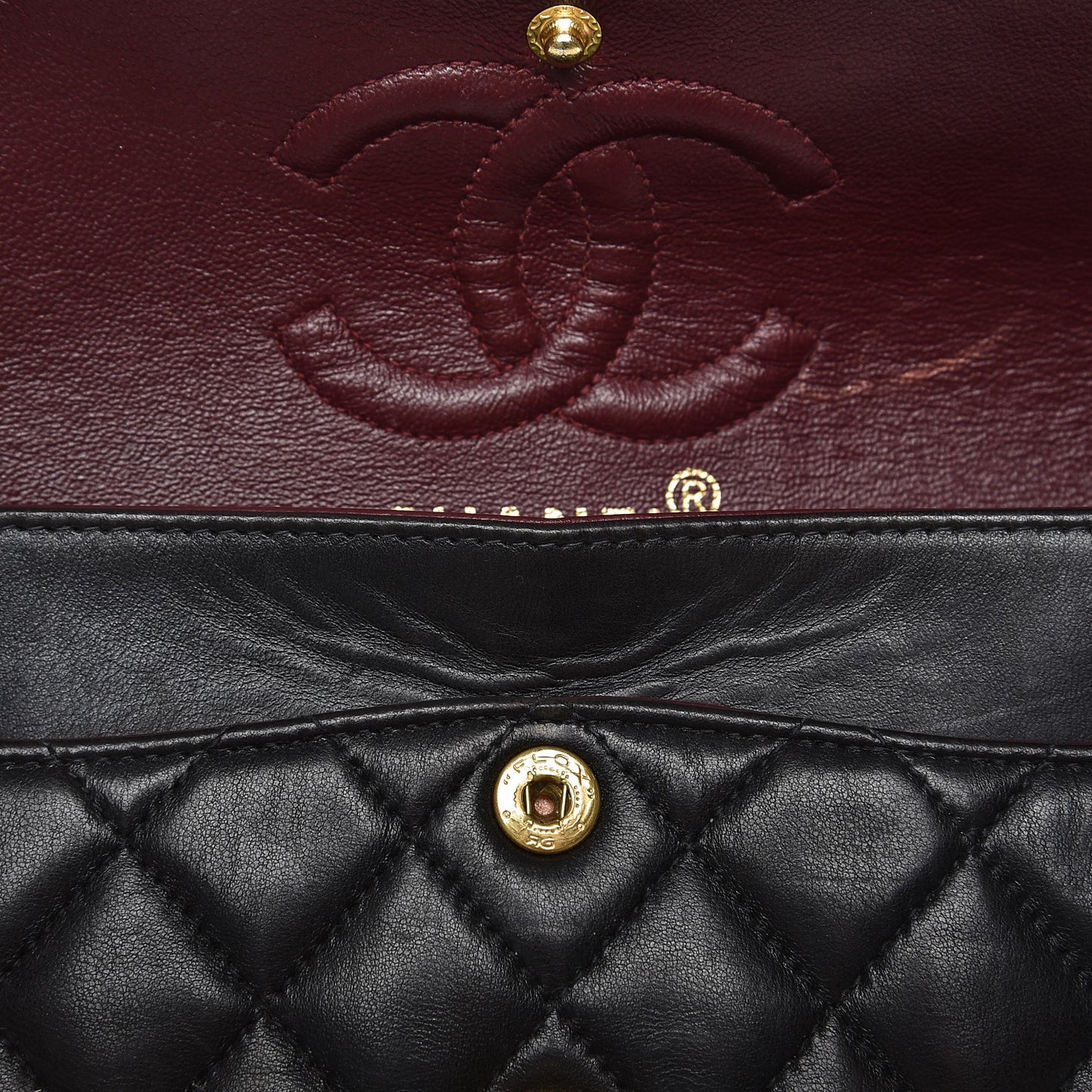 Lambskin Quilted Small Double Flap Black