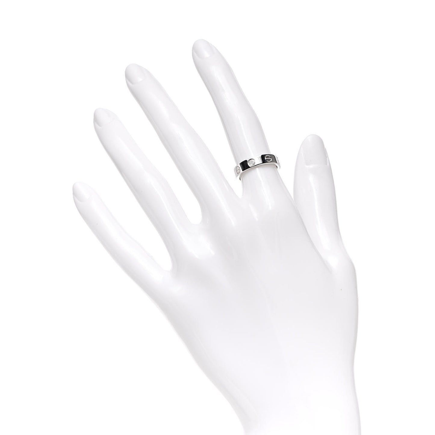 18K White Gold Diamond 4mm LOVE Wedding Band Ring 48 4.5