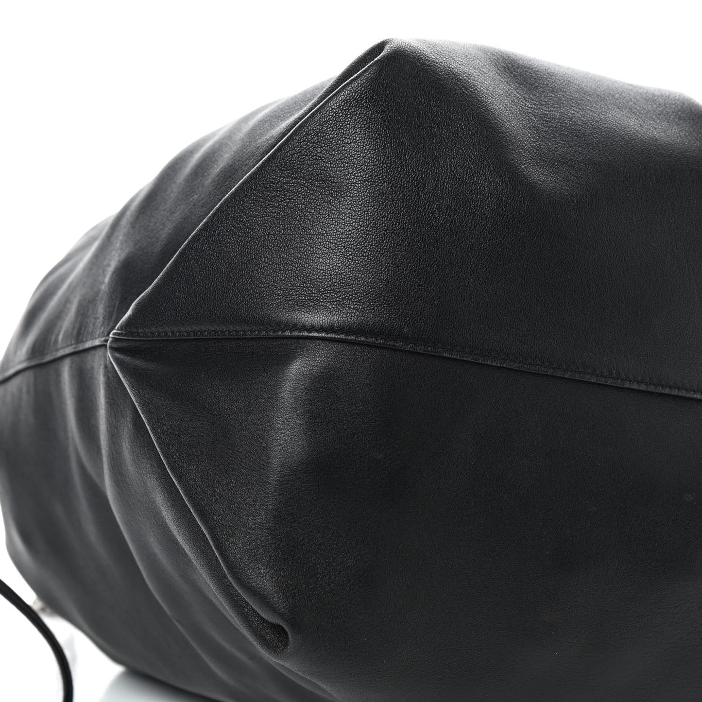 Lambskin Teddy Drawstring Bag Black
