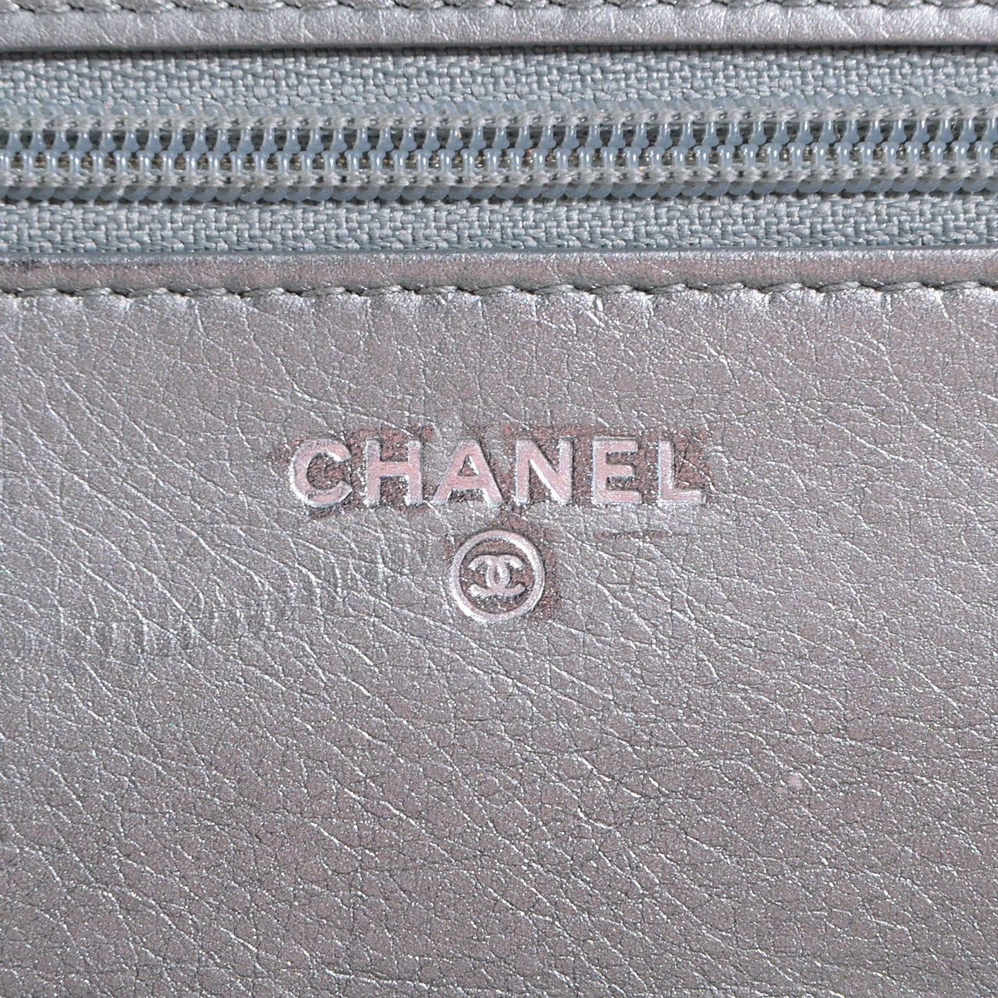 Lambskin Quilted Boy Wallet On Chain WOC Silver