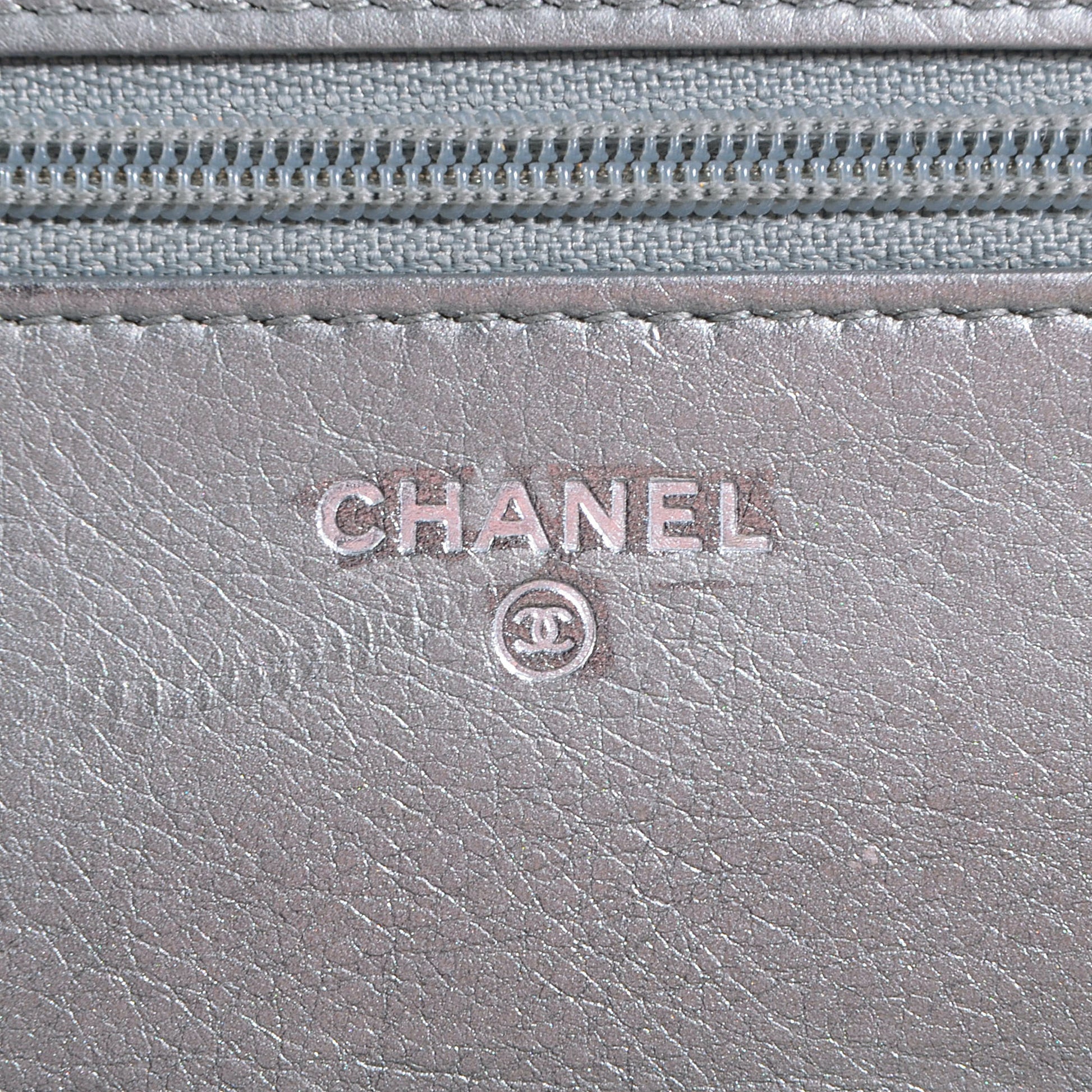 Chanel Lambskin Quilted Boy Wallet On Chain WOC Silver 6 of 8