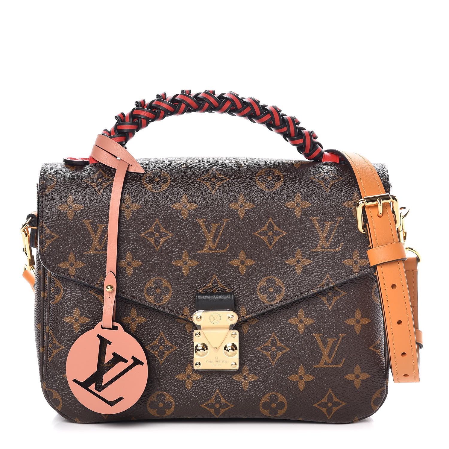Louis Vuitton Monogram Braided Pochette Metis Coquelicot 1 of 7