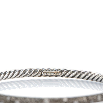 David Yurman Sterling Silver Pave Diamond 4mm Midnight Melange Bangle 3 of 4