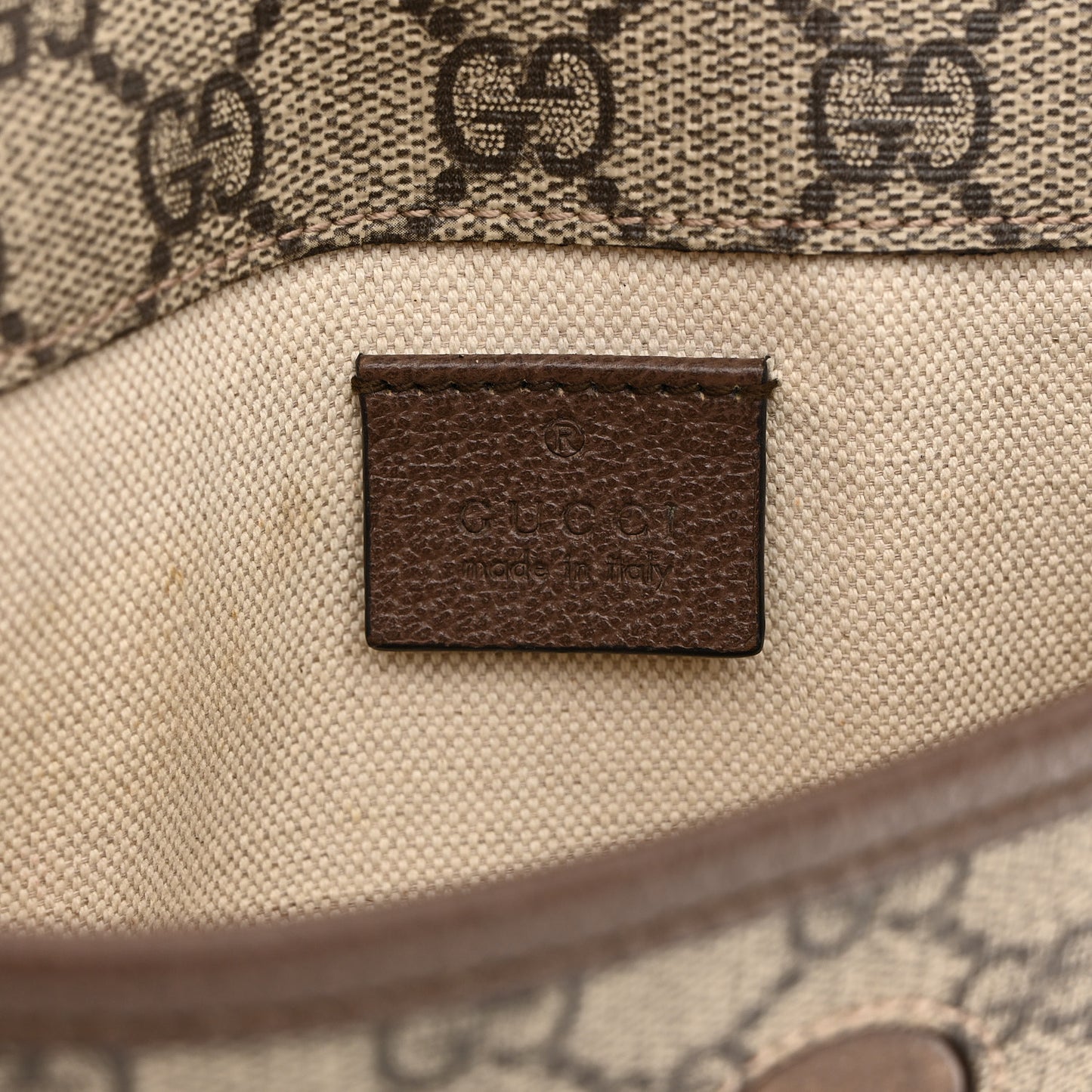 GG Supreme Monogram Neo Vintage Web Belt Bag Brown