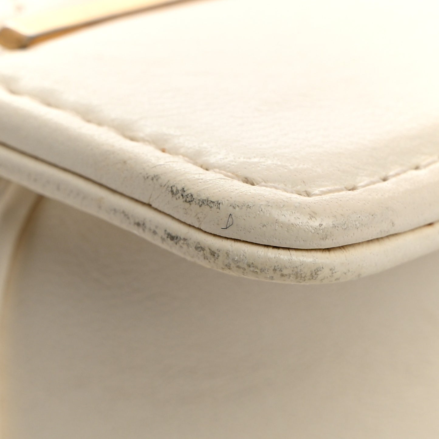 Lambskin Reversed Chevron Quilted Flap White