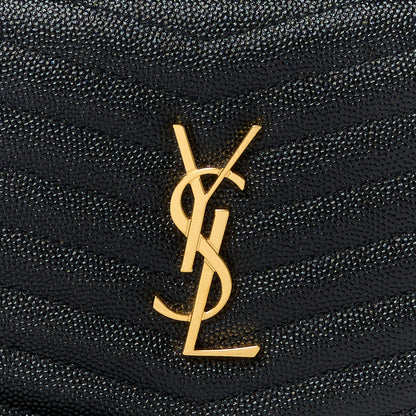 Saint Laurent Grain De Poudre Matelasse Monogram Mini Lou Camera Bag Black 8 of 12
