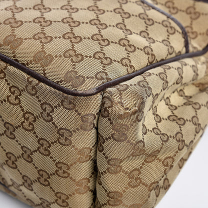 Gucci Monogram Natural Pigskin Large Diaper Bag Beige Ebony Cocoa Dark Chocolate 14 of 18
