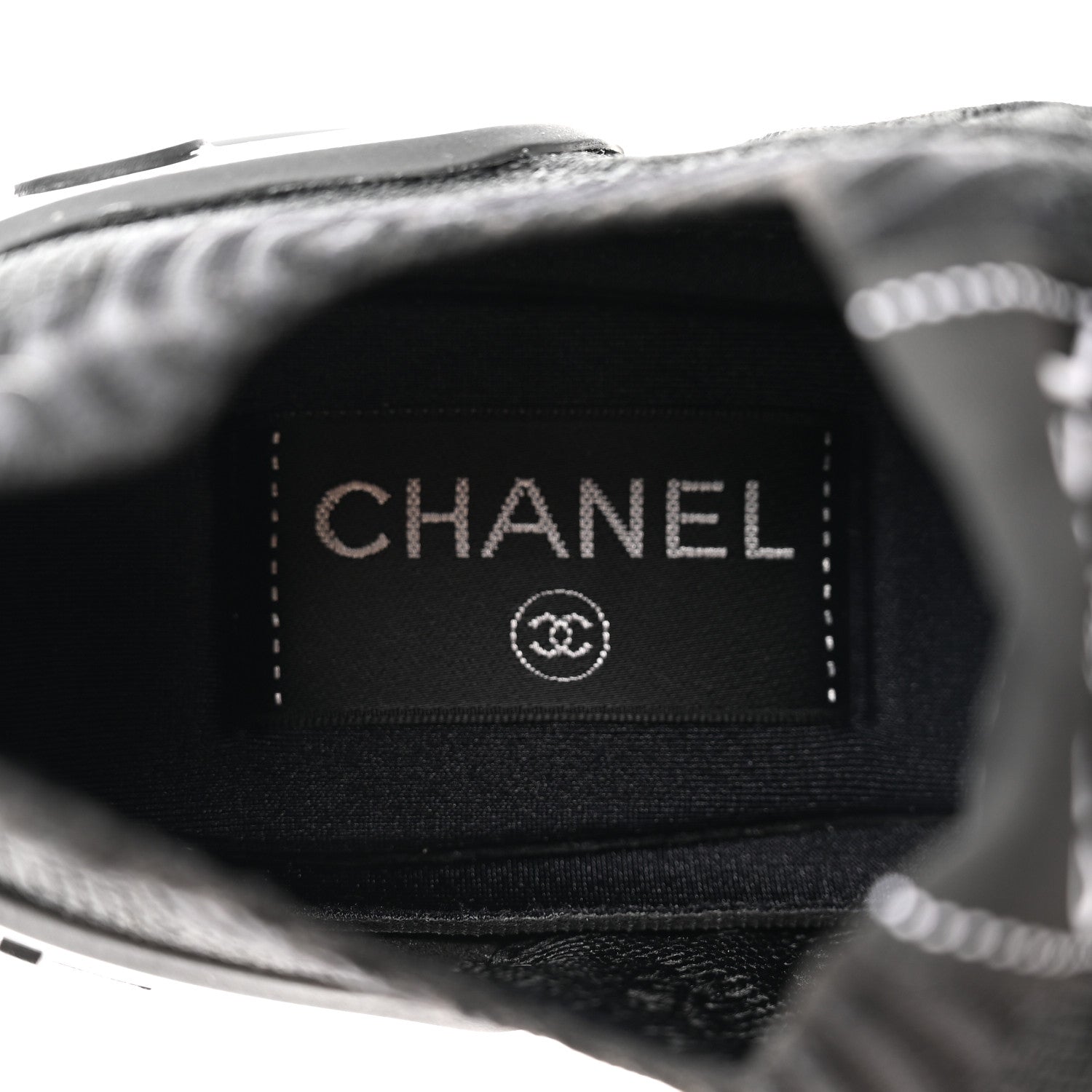 Chanel Fabric Logo Sneakers 36 Black 6 of 12