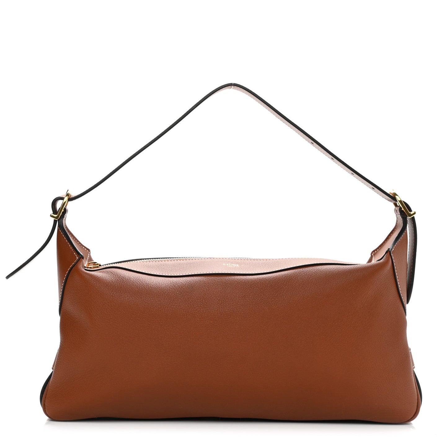 Supple Calfskin Medium Romy Shoulder Bag Tan