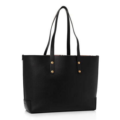 Burberry Calfskin Embossed Crest Medium Tote Black 2 of 12