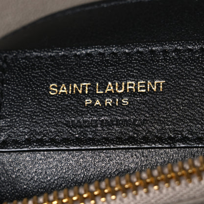 Saint Laurent Sheepskin Matelasse Chevron Monogram Medium College Bag Greyish Brown 6 of 10