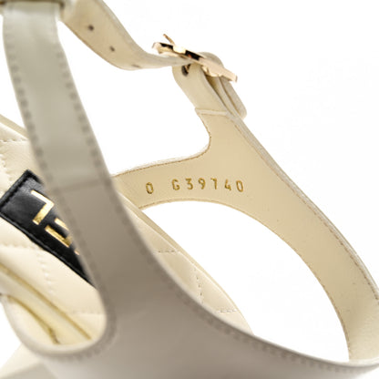 Chanel Lambskin CC Logo Thong Sandals 37.5 White 9 of 10