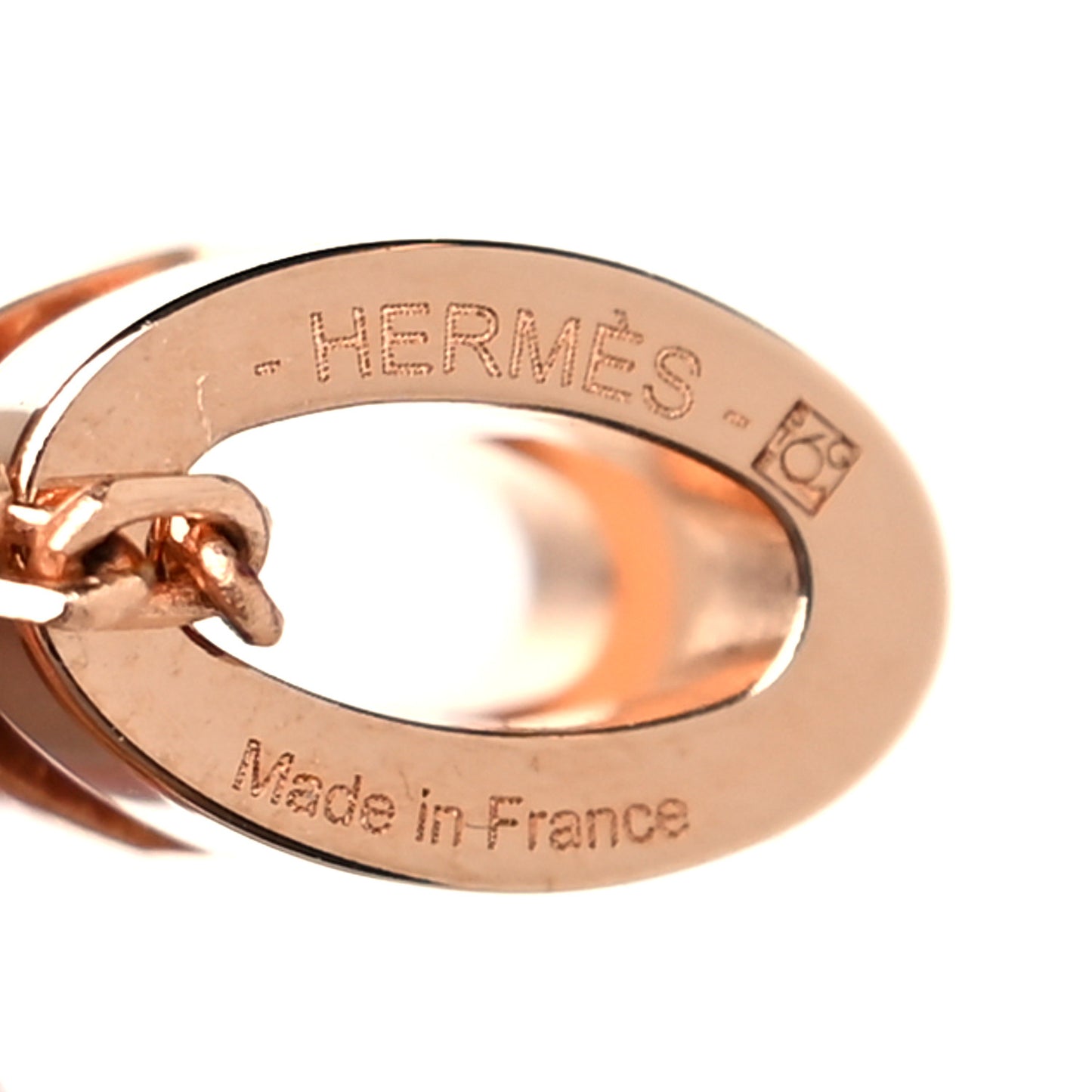 Lacquered Rose Gold Mini Pop H Pendant Necklace Marron Glace