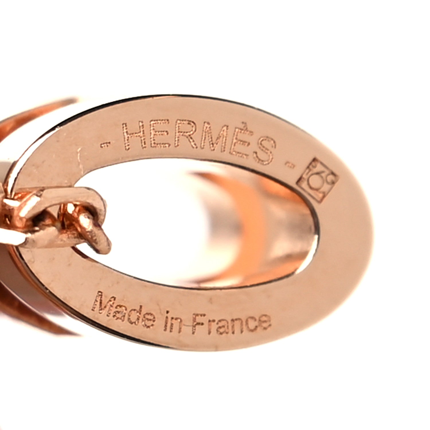 Hermes Lacquered Rose Gold Mini Pop H Pendant Necklace Marron Glace 4 of 5