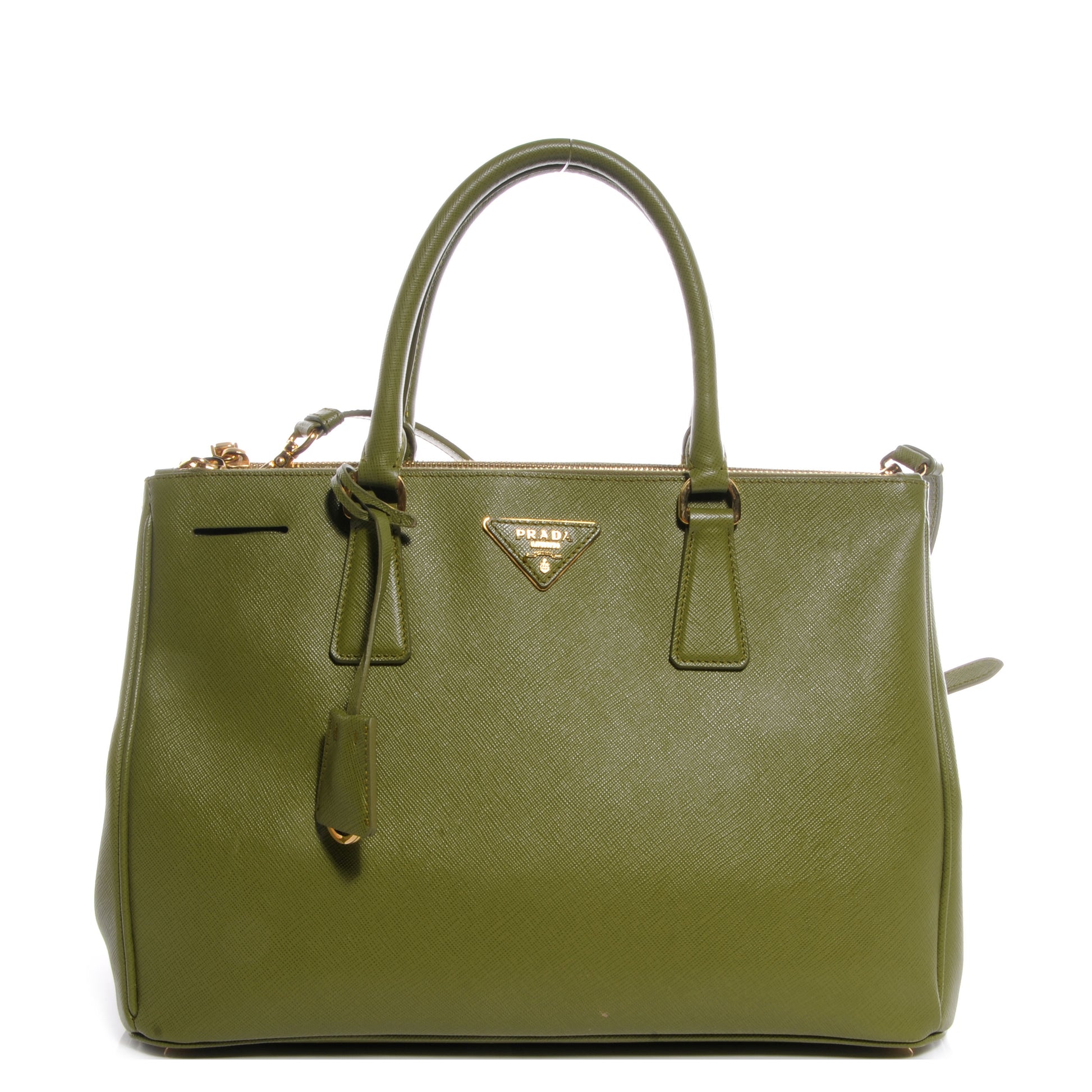 Prada Saffiano Medium Galleria Double Zip Tote Edera 1 of 10