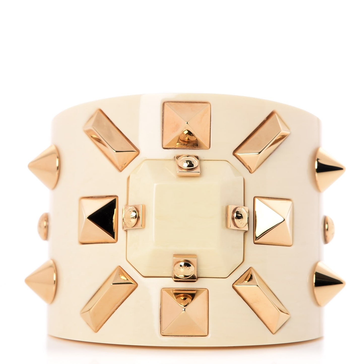 Resin Studded Runway Wide Cuff Ivory