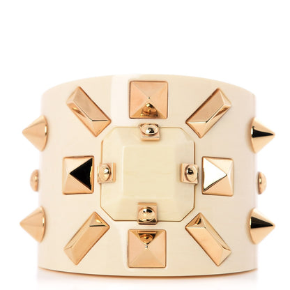 Louis Vuitton Resin Studded Runway Wide Cuff Ivory 1 of 4