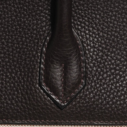 Hermes Toile Togo Birkin 35 Chocolate 28 of 31