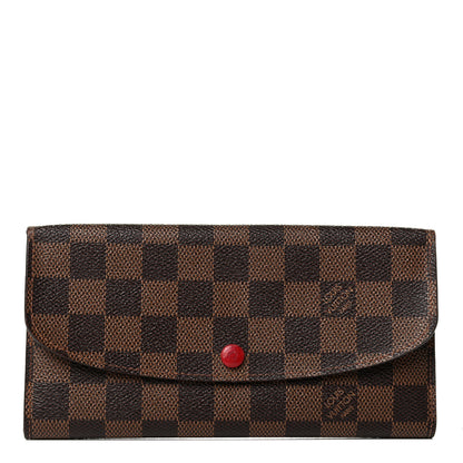 Louis Vuitton Damier Ebene Emilie Wallet Red 1 of 6