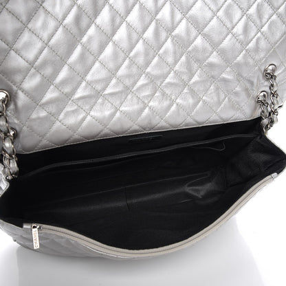 Chanel Metallic Caviar Quilted XXL Travel Flap Bag Silver 5 of 7