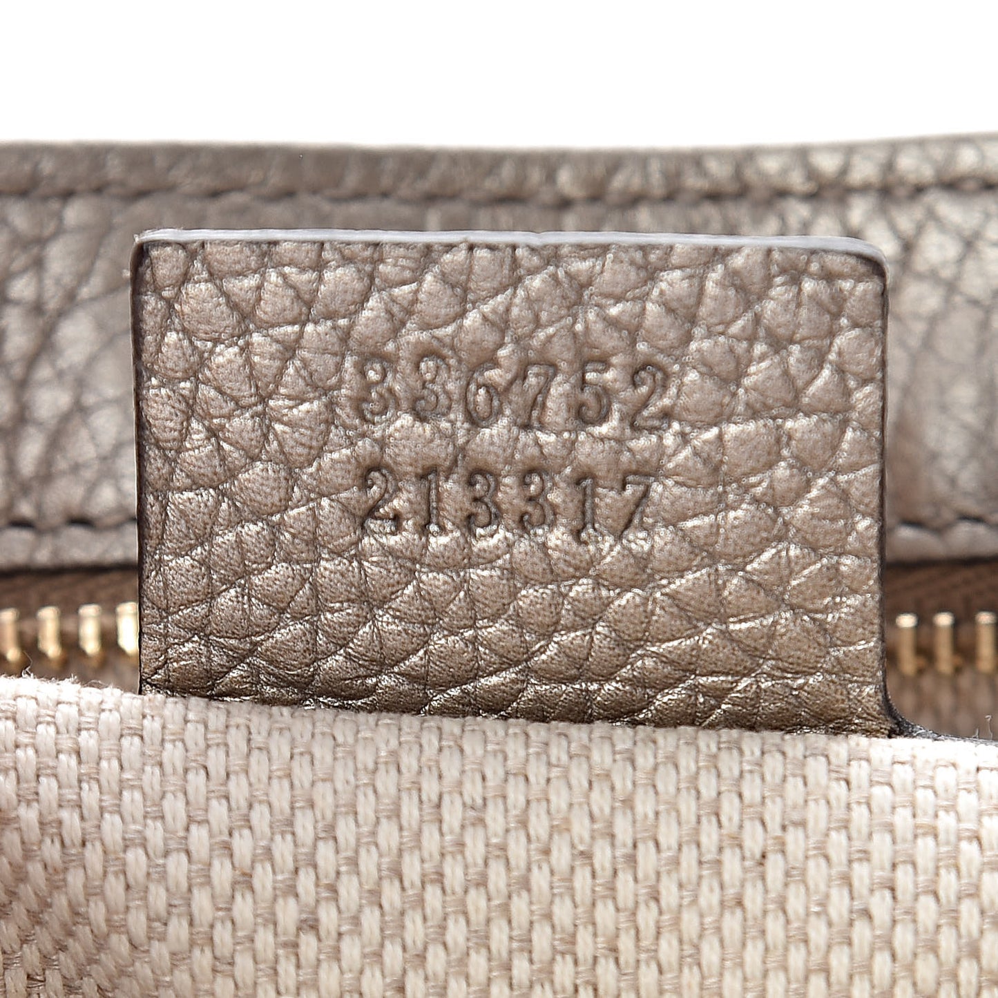 Metallic Pebbled Calfskin Medium Soho Flap Crossbody Golden Beige