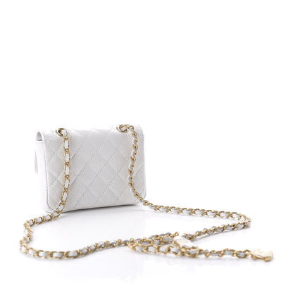 Chanel Patent Quilted Chain Waist Bag White 3 of 12