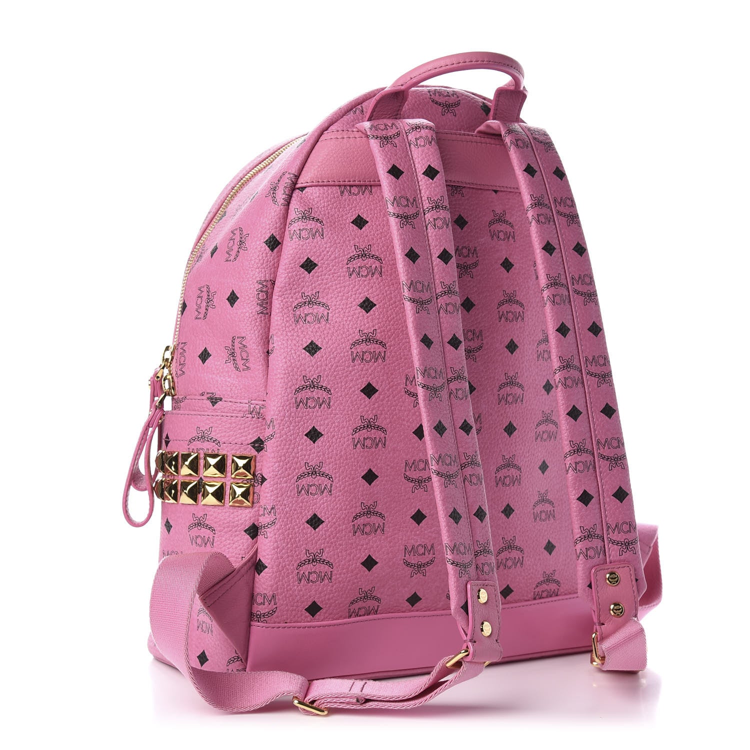 MCM Visetos Medium Side Studs Stark Backpack Pink 2 of 9