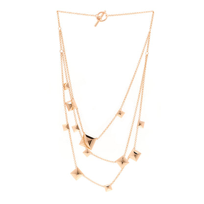 Hermes 18K Rose Gold Clou d'H Multistrand Necklace 3 of 5