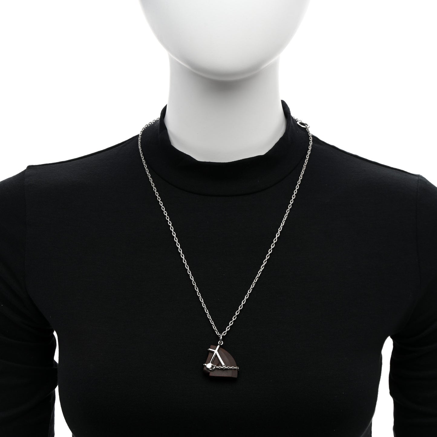 Vulcanium Cheval Necklace Silver Brun