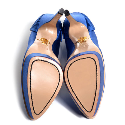 FASHIONPHILE CHARLOTTEOLYMPIASatinPalomaPumps40Blue 4 of 6