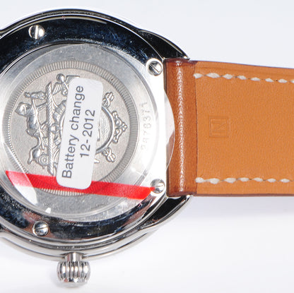Hermes Stainless Steel Barenia 38mm Arceau Quartz Watch Fauve 6 of 8