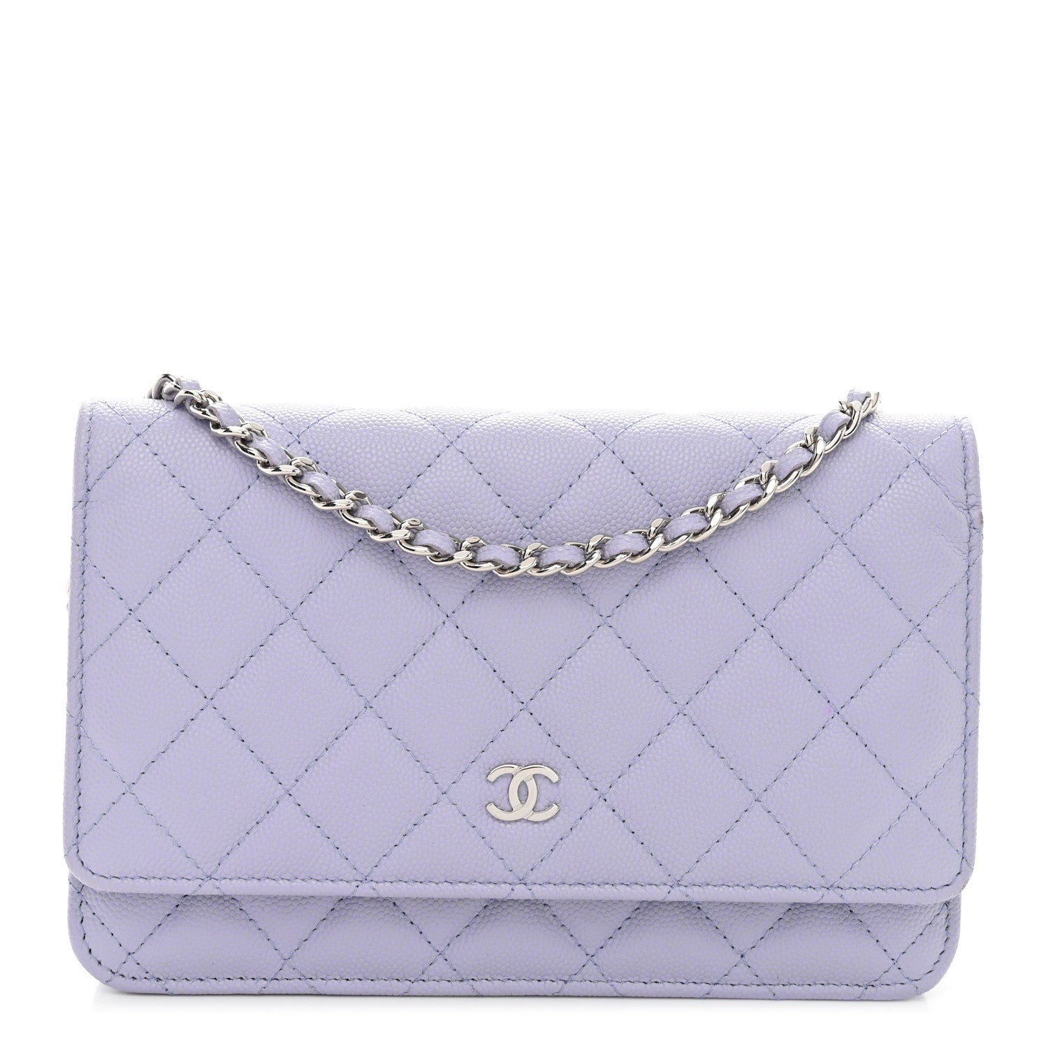 Chanel Caviar Quilted Wallet on Chain WOC Light Purple 1 of 12