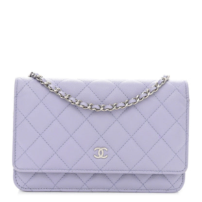 Chanel Caviar Quilted Wallet on Chain WOC Light Purple 1 of 12