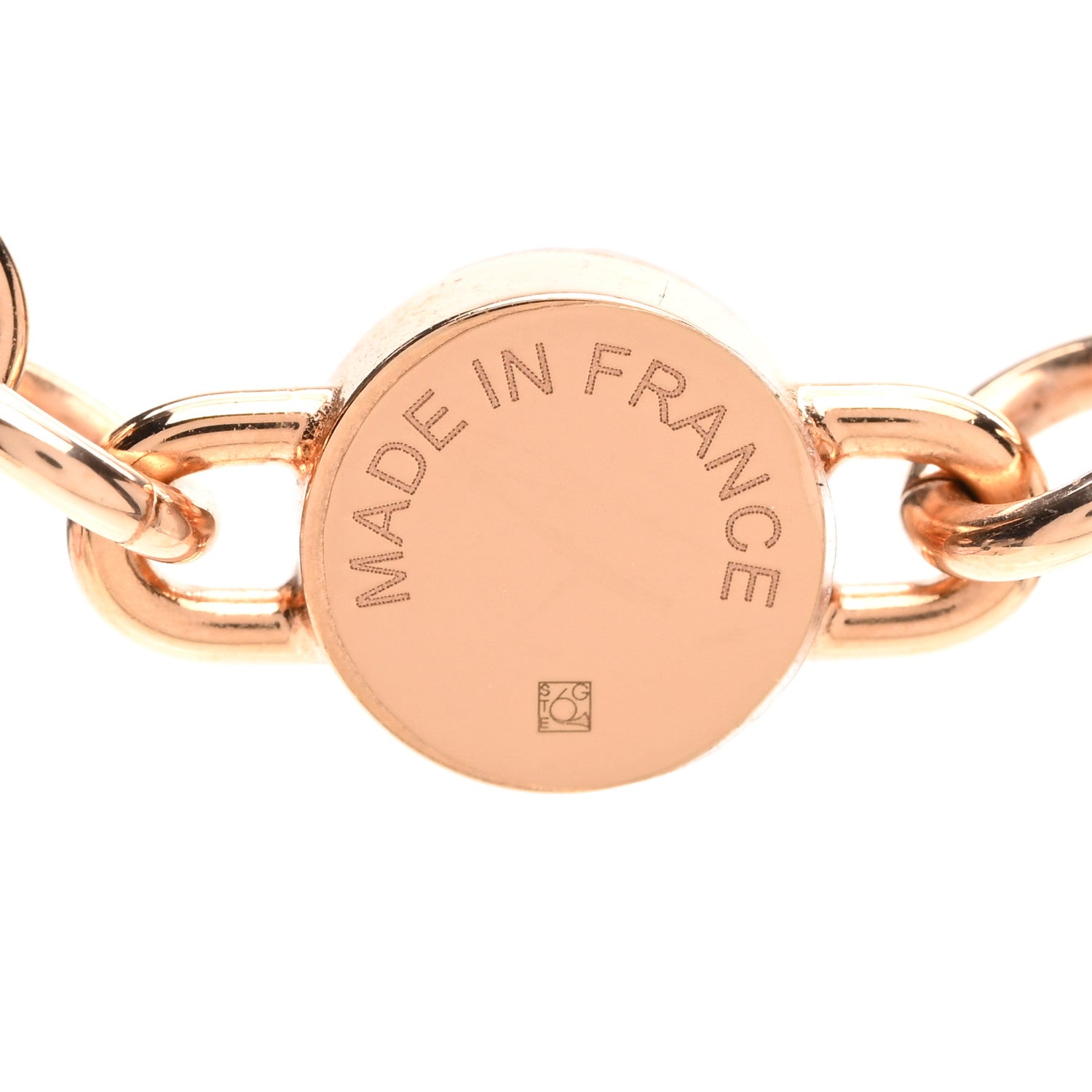 Hermes Swift Rose Gold Charniere Pendant Necklace Mauve Pale 5 of 6