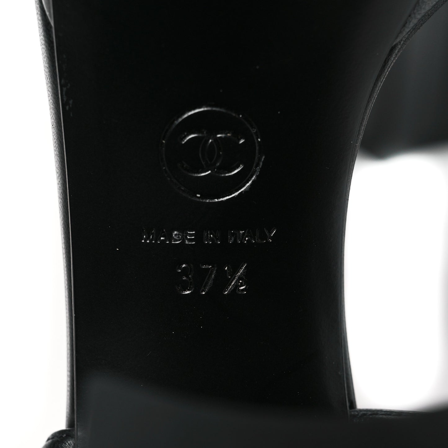 Lambskin Logo Platform Sandals 37.5 Black