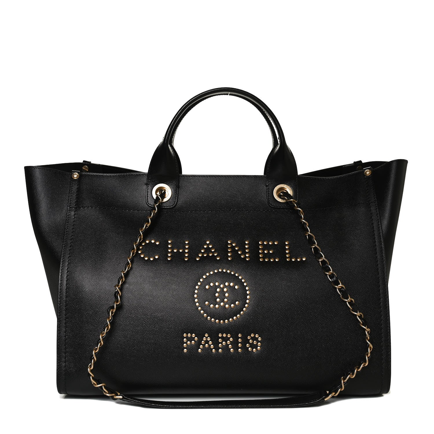 Chanel Caviar Medium Studded Deauville Tote Black 1 of 10