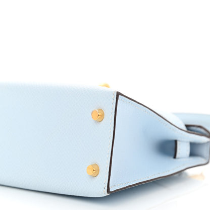 Hermes Epsom Mini Kelly Sellier 20 Bleu Brume 10 of 10